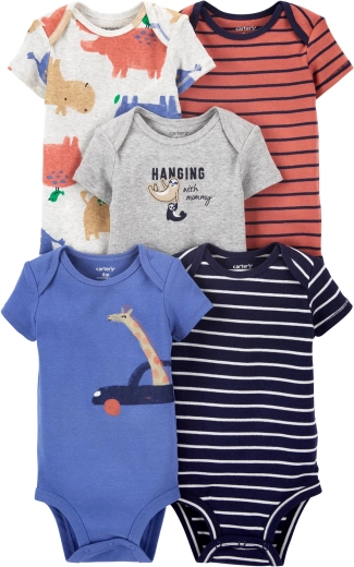 Body infantil de algodón Carter's de manga corta, set de 5 uds – PRO, talla 46