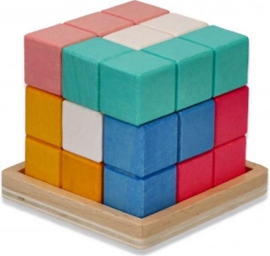 Cubo rompecabezas de madera Tetris