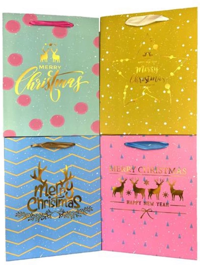 Bolsa de regalo navideña de papel 44 × 31 × 12 cm, mezcla de motivos