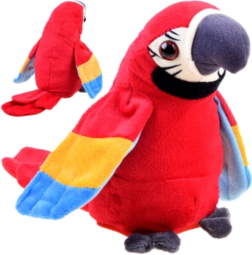 Loro de peluche que repite palabras – Rojo