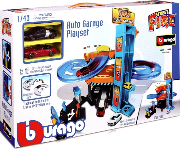 Garaje de coches Bburago con descenso y ascensor 1:43