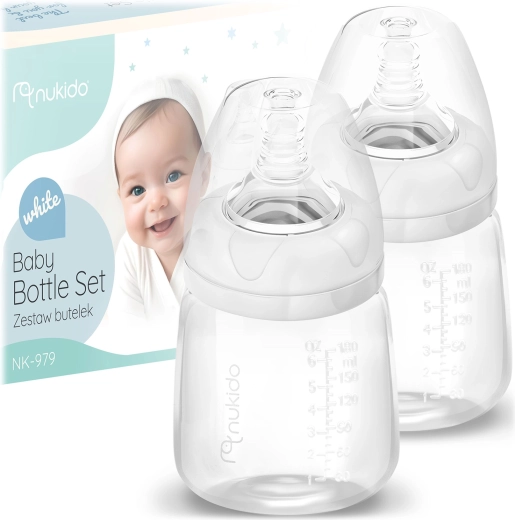 Set de biberones para bebé PP 180 ml 2 uds NUKIDO con tetina dinámica de silicona