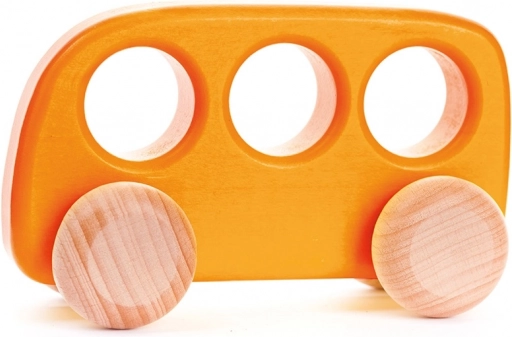 Autobús de madera naranja