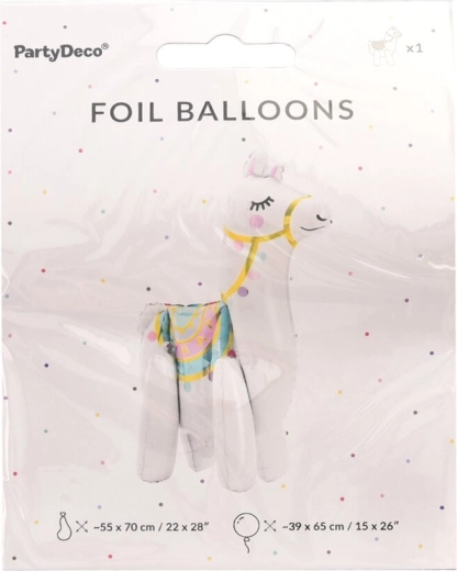 Globo de foil llama blanca 39 × 61 cm