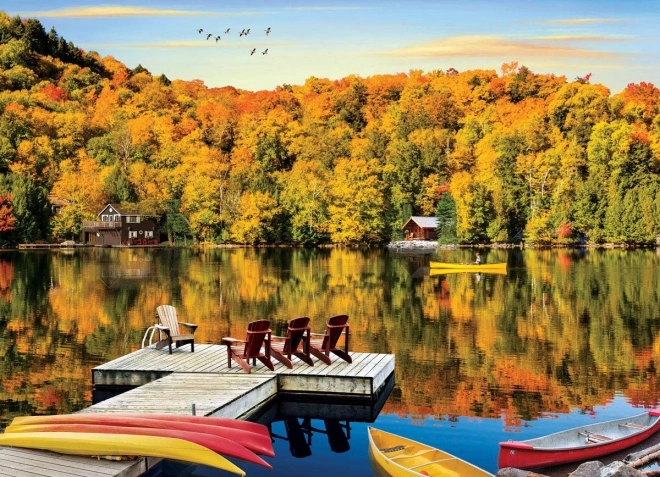 Puzzle EUROGRAPHICS Cabaña junto al lago, Quebec 1000 piezas