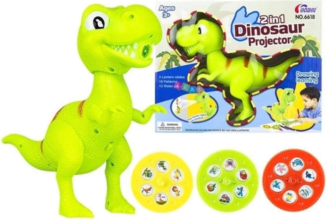 Proyector de dibujo de dinosaurio 2 en 1 con diapositivas y rotuladores
