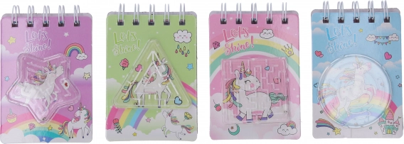 Bloc de notas 7x10 cm Unicornio con laberinto, 60 páginas