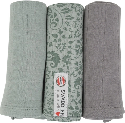Arrullo Lodger Flower Tribe 70 × 70 cm silt green (set de 3 uds.)