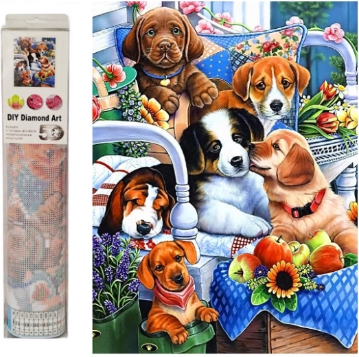 Mosaico de diamantes Perritos - 1 pieza