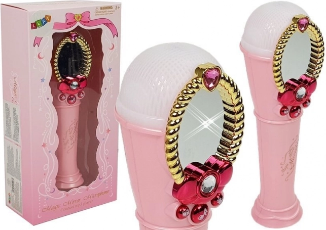 Micrófono mágico rosa con espejito y luces, USB