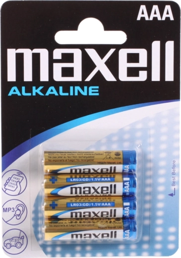 Baterías alcalinas Maxell AAA LR03 1,5 V – 4 uds