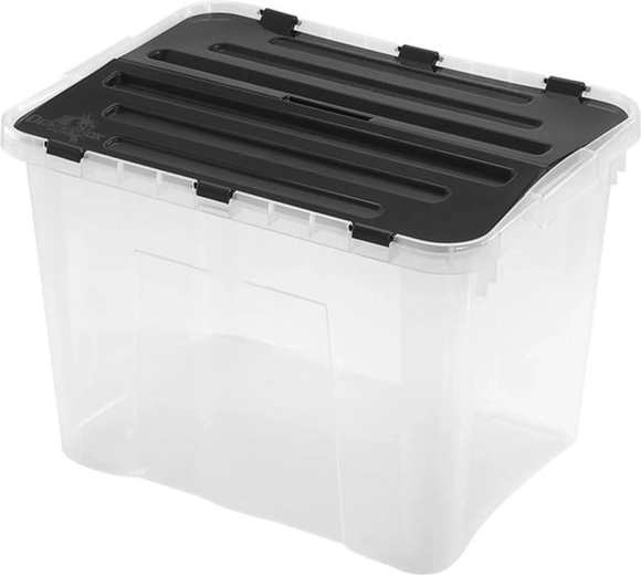 Caja de almacenamiento de plástico con tapa HEIDRUN Classic 42 l