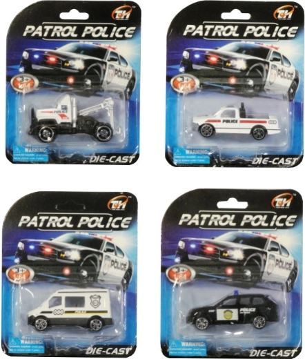 Cochecito de policía de metal y plástico