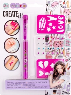 Kit de tatuajes CREATE IT! con bolígrafo de gel perfumado y plantillas