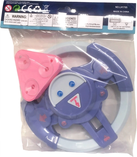 Volante interactivo infantil con sonido y ventosa - 1 unidad