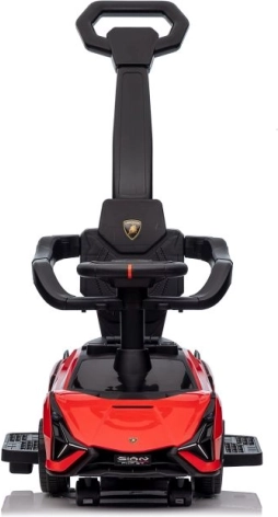 Corre pasillos infantil Lamborghini con barra de empuje rojo