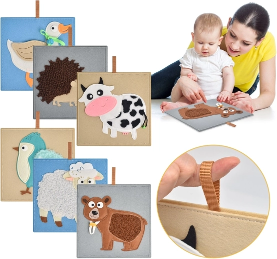 Láminas sensoriales de animalitos 2Kids Toys – set de 6 uds.