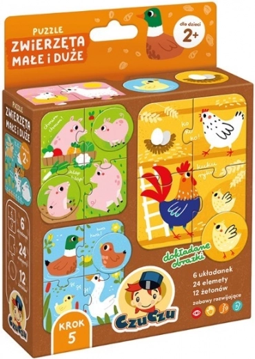 Puzle de animalitos pequeños y grandes – primeros puzles y juego sencillo