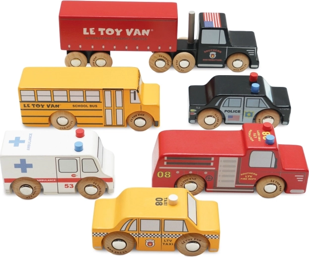 Vehículos de madera Nueva York Le Toy Van - 6 unidades