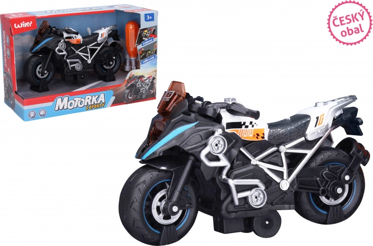 Moto desmontable con efectos, blanca 20 cm – embalaje en checo