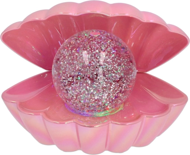 Lamparita LED decorativa de concha con bola brillante rosa