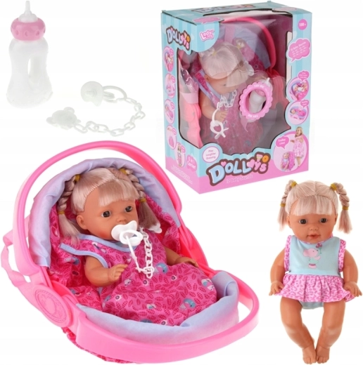 Muñeca interactiva en portabebés 28 cm