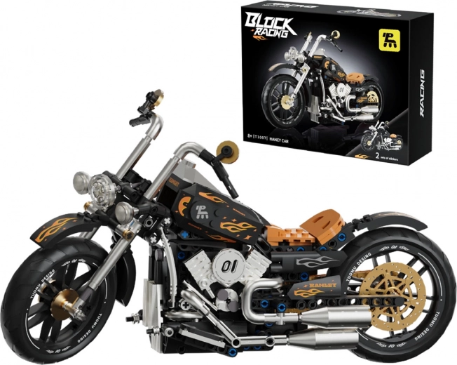 Set de construcción: motocicleta negra de 455 piezas