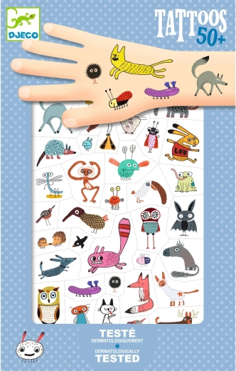 Tatuajes temporales de monstruitos adorables DJECO