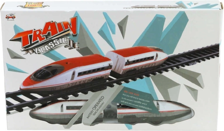 Tren de alta velocidad de plástico a pilas con vías y accesorios - set