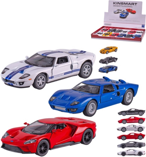Modelo de coche metálico Kinsmart Ford GT 13 cm con propulsión de fricción (pull back) - 1 pieza