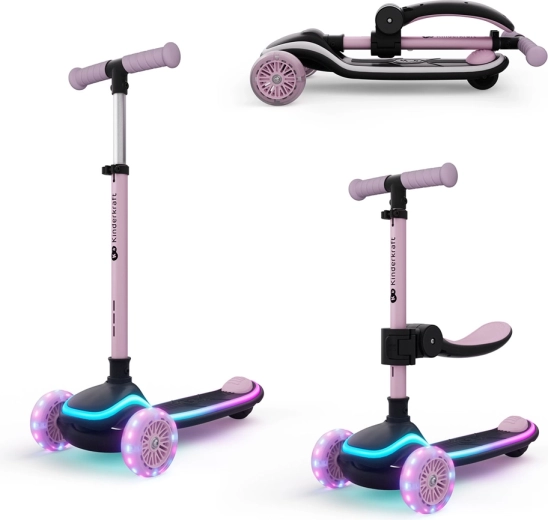 Kinderkraft Raket Up patinete y correpasillos 2en1 rosa
