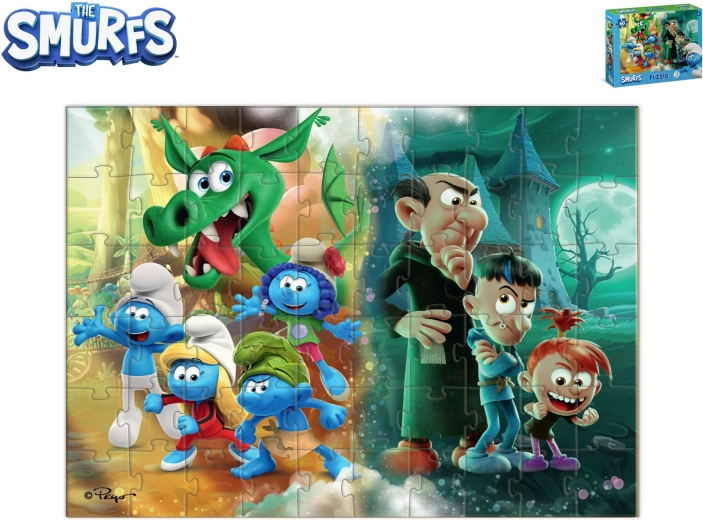 Puzzle infantil de Los Pitufos Dragón de 60 piezas