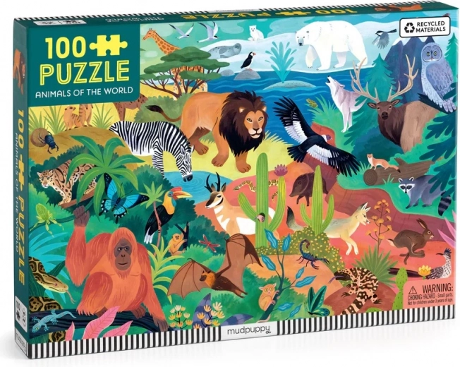 Puzzle Mudpuppy Animales del mundo 100 piezas