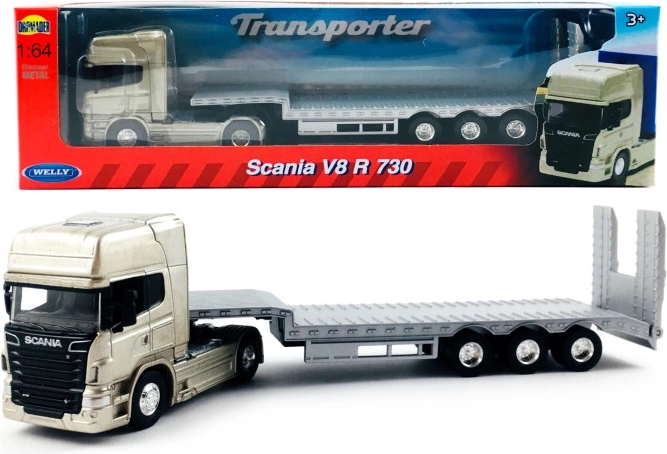 Camión Welly Scania 1:64 con remolque