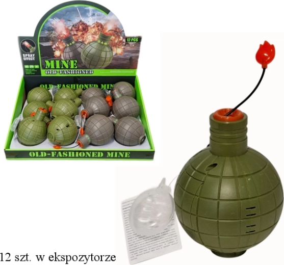 Juguete militar granada con seguro con efecto de humo, luz y sonido - 1 pieza
