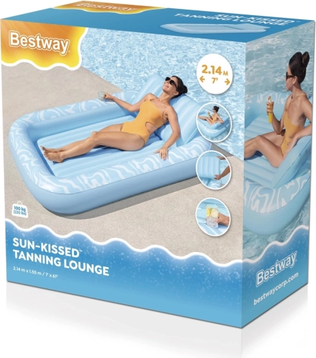 Bestway tumbona inflable Sun-Kissed con reposacabezas y portavasos