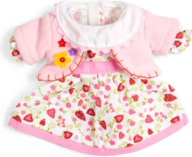 Bigjigs Toys vestido con corazoncitos y abrigo rosa para muñeca de 34 cm