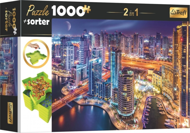 Puzzle Trefl con clasificador 2 en 1 Dubái nocturno 1000 piezas