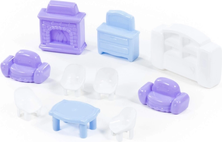 Muebles para muñecas – set de muebles coloridos de 10 piezas
