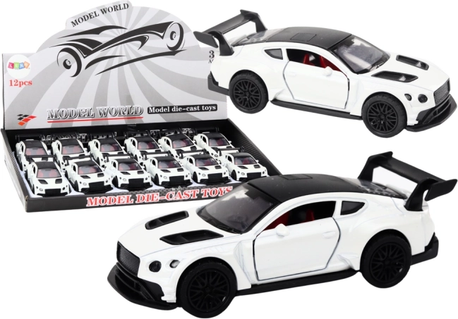 Coche deportivo 1:32 con propulsión por fricción, blanco perlado