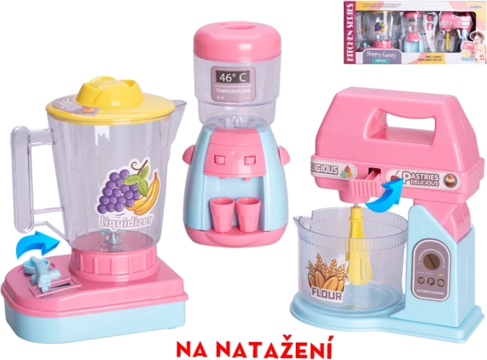 Set de electrodomésticos de cocina de cuerda en colores pastel para niños