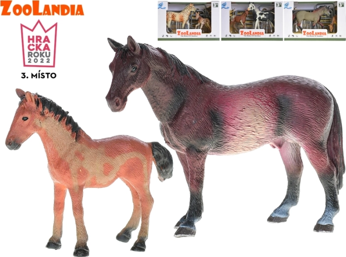 Zoolandia caballo con potro y accesorios (10–15 cm)