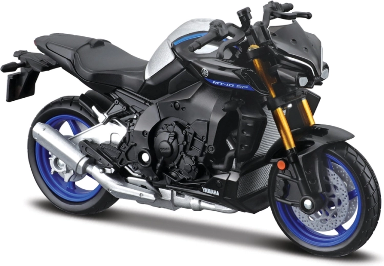Motocicleta Yamaha MT-10 SP de Maisto, plateada y negra, 1:18