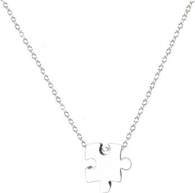 Cadena de acero con colgante de puzzle de acero quirúrgico 316L