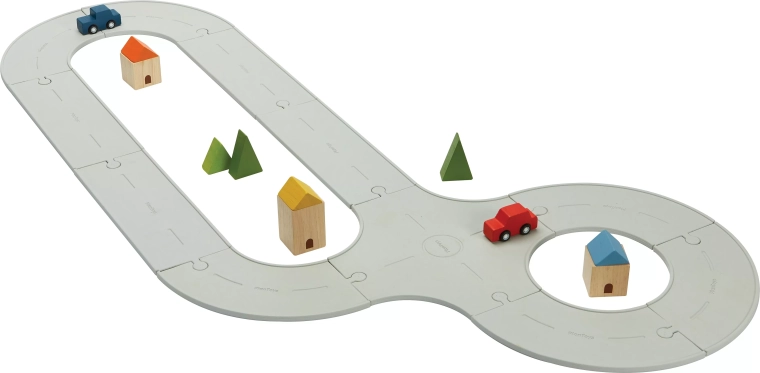 Pista de coches y trenes de goma PlanToys