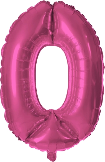 Globo de foil número 0 30 cm rosa TORO