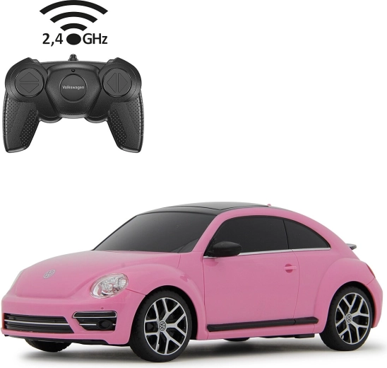 Coche RC Jamara Volkswagen Beetle 1:24 rosa 2,4 GHz