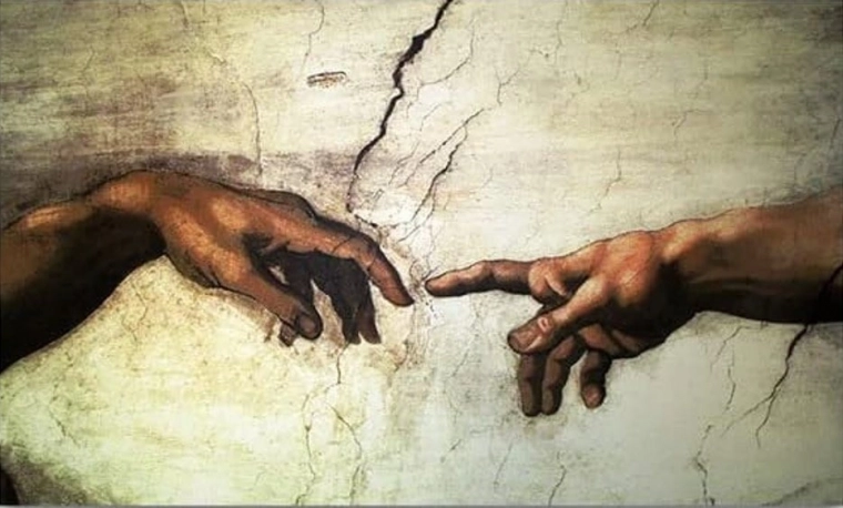Pintura de diamantes La creación de Adán – detalle 30 × 40 cm