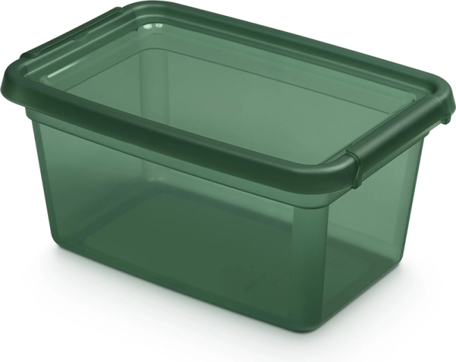 Caja de almacenamiento Basestore con tapa y clips pine 4,5 l