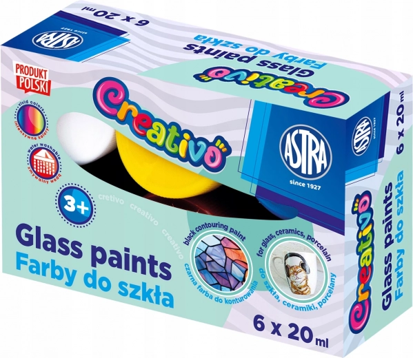 Pinturas para vidrio ASTRA CREATIVO 6×20 ml